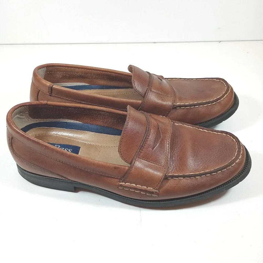 GH Bass Monroe II Penny Loafers Mens 8.5M Brown Leather Slip On Moc Toe Shoes